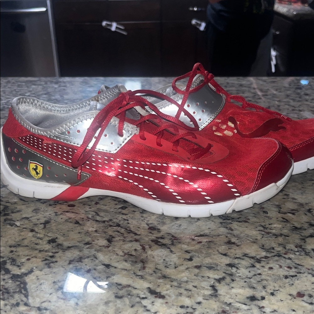 SOLD Men’s Puma Ferrari Red and Silver Sneakers